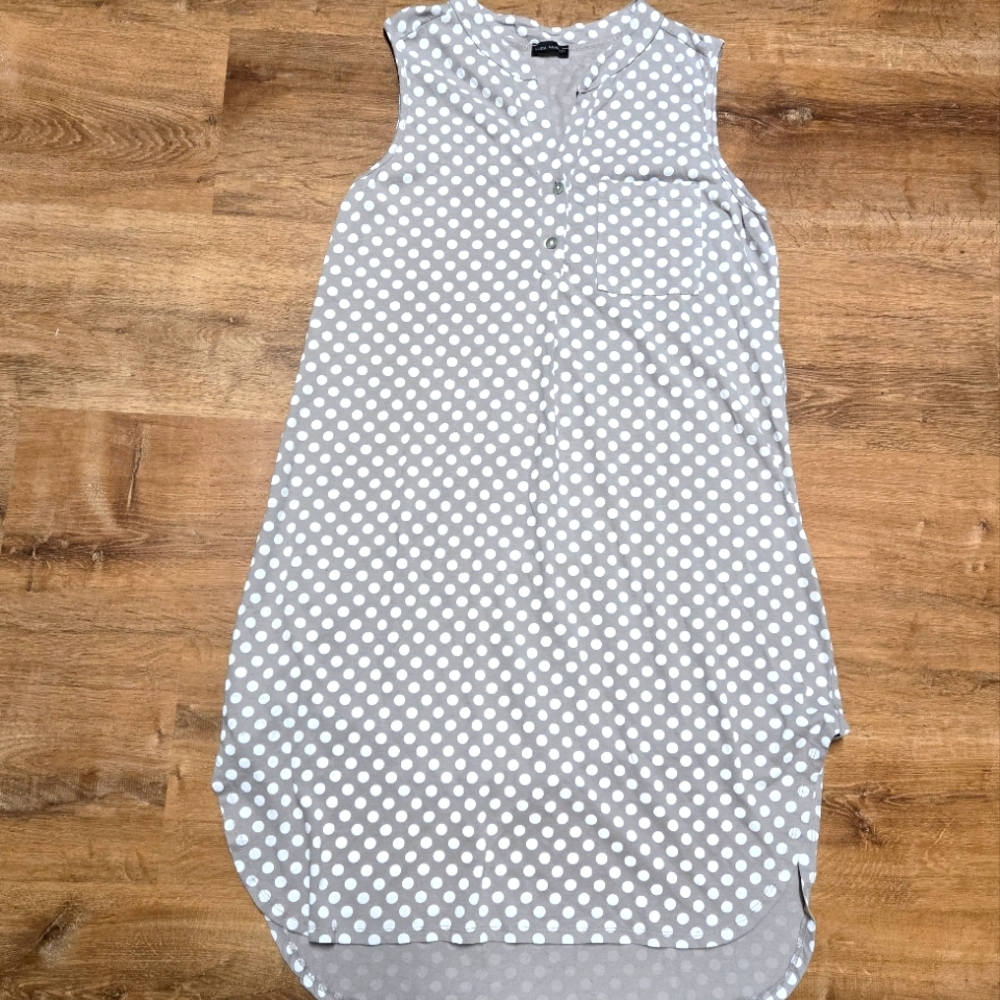 Luca Vanucci Gray Polka Dot Dress